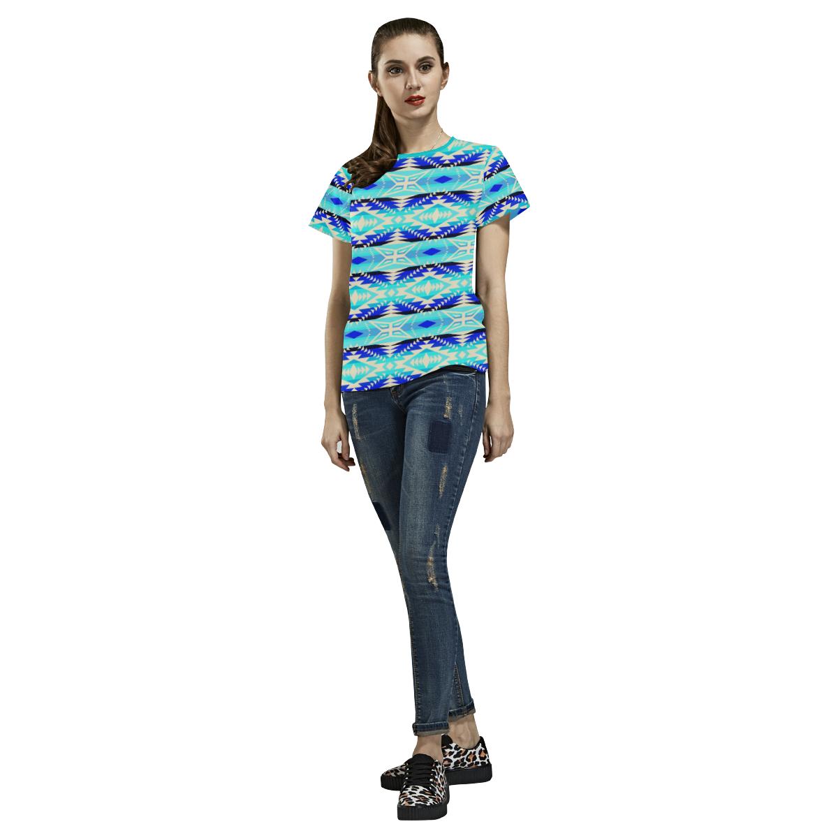 Coastal War Party All Over Print T-shirt for Women/Large Size (USA Size) (Model T40) All Over Print T-Shirt for Women/Large (T40) e-joyer
