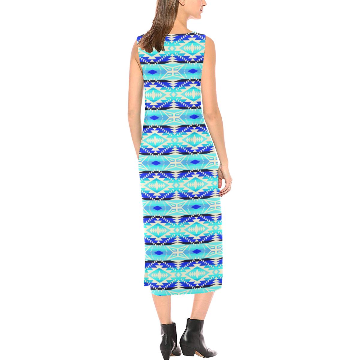 Coastal War Party Phaedra Sleeveless Open Fork Long Dress (Model D08) Phaedra Sleeveless Open Fork Long Dress (D08) e-joyer