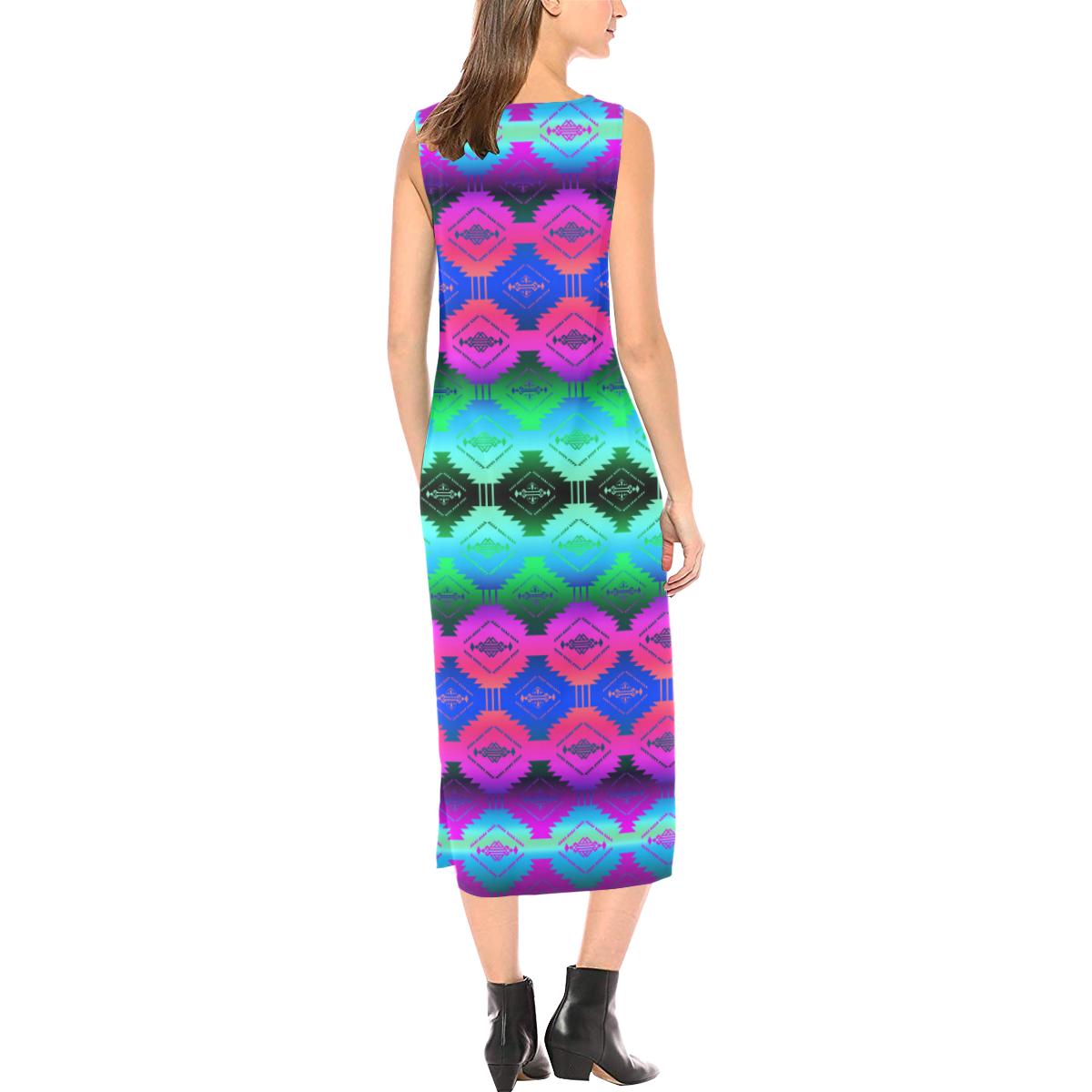 Cofitichequi Purple Phaedra Sleeveless Open Fork Long Dress (Model D08) Phaedra Sleeveless Open Fork Long Dress (D08) e-joyer
