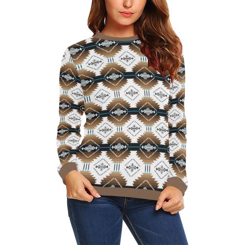 Cofitichequi White All Over Print Crewneck Sweatshirt for Women (Model H18) Crewneck Sweatshirt for Women (H18) e-joyer