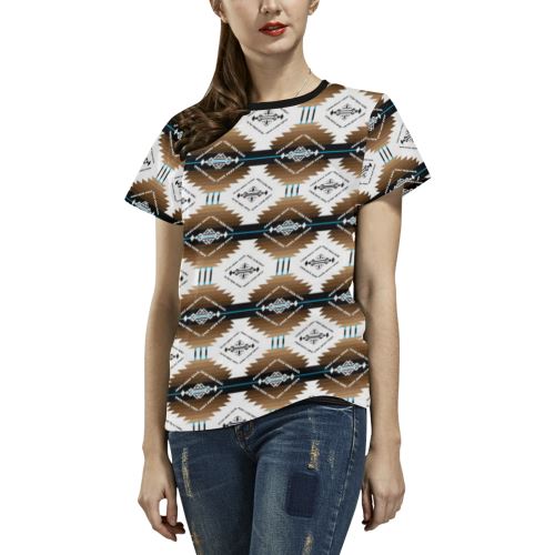 Cofitichequi White All Over Print T-shirt for Women/Large Size (USA Size) (Model T40) All Over Print T-Shirt for Women/Large (T40) e-joyer