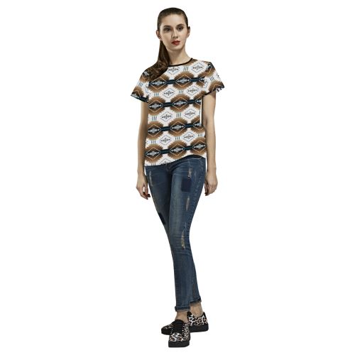 Cofitichequi White All Over Print T-shirt for Women/Large Size (USA Size) (Model T40) All Over Print T-Shirt for Women/Large (T40) e-joyer