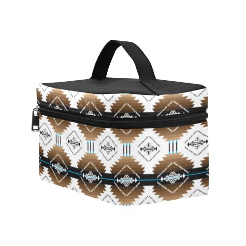 Cofitichequi White Cosmetic Bag/Large (Model 1658) Cosmetic Bag e-joyer