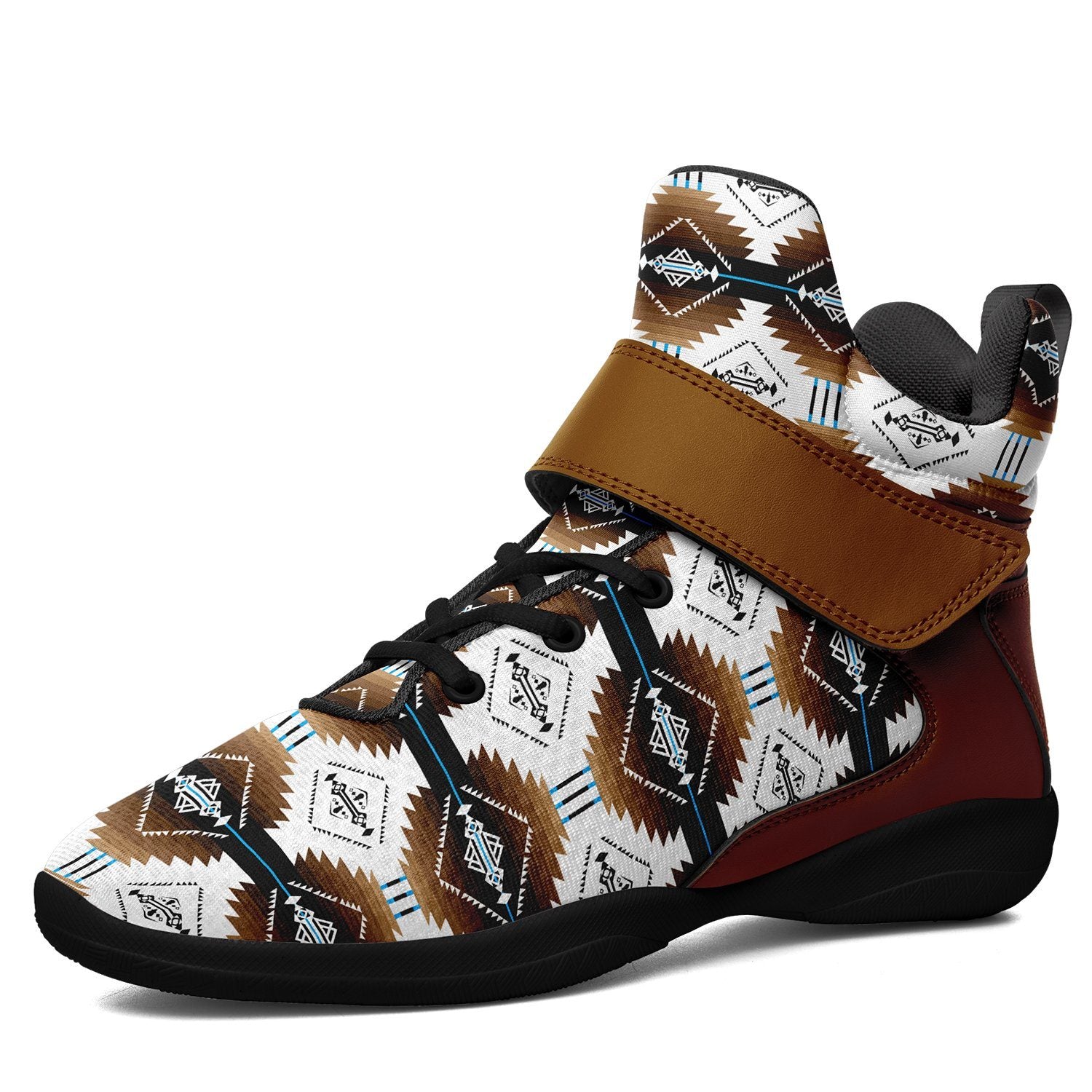 Cofitichequi White Ipottaa Basketball / Sport High Top Shoes 49 Dzine US Women 4.5 / US Youth 3.5 / EUR 35 Black Sole with Brown Strap