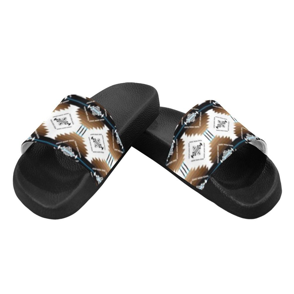 Cofitichequi White Men's Slide Sandals (Model 057) Men's Slide Sandals (057) e-joyer
