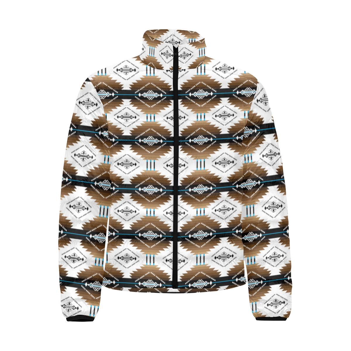 Cofitichequi White Men's Stand Collar Padded Jacket (Model H41) Men's Stand Collar Padded Jacket (H41) e-joyer