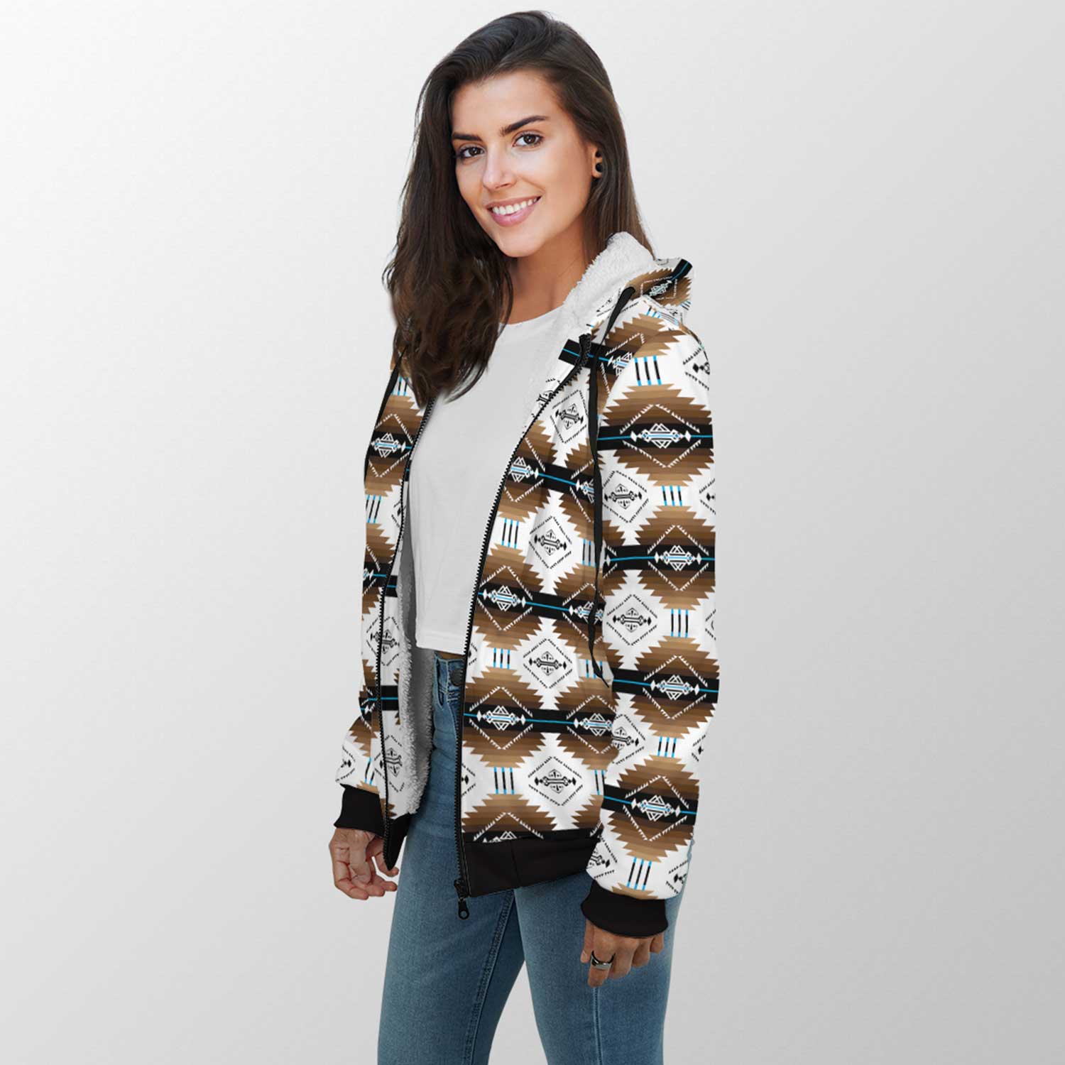 Cofitichequi White Sherpa Hoodie 49 Dzine