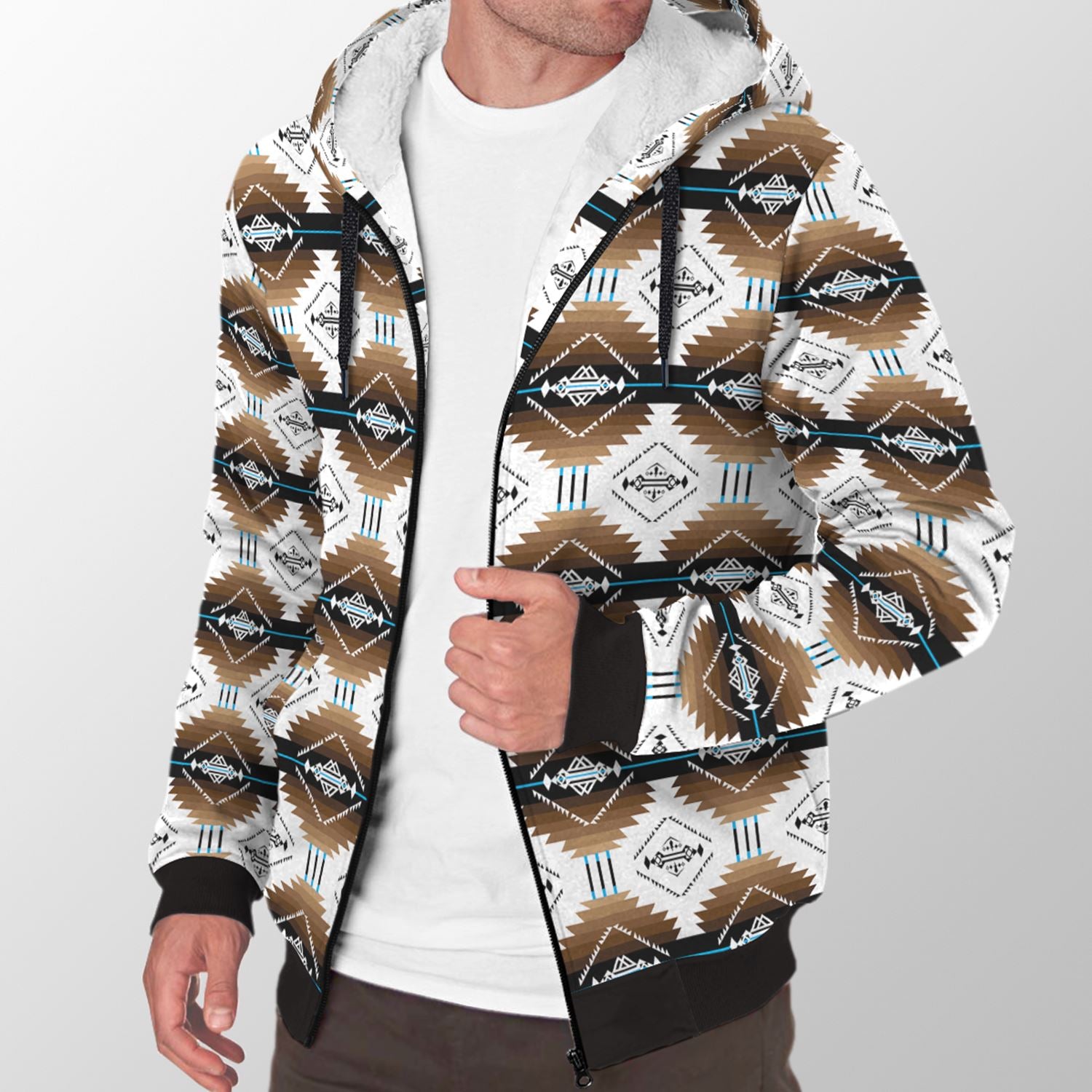 Cofitichequi White Sherpa Hoodie 49 Dzine