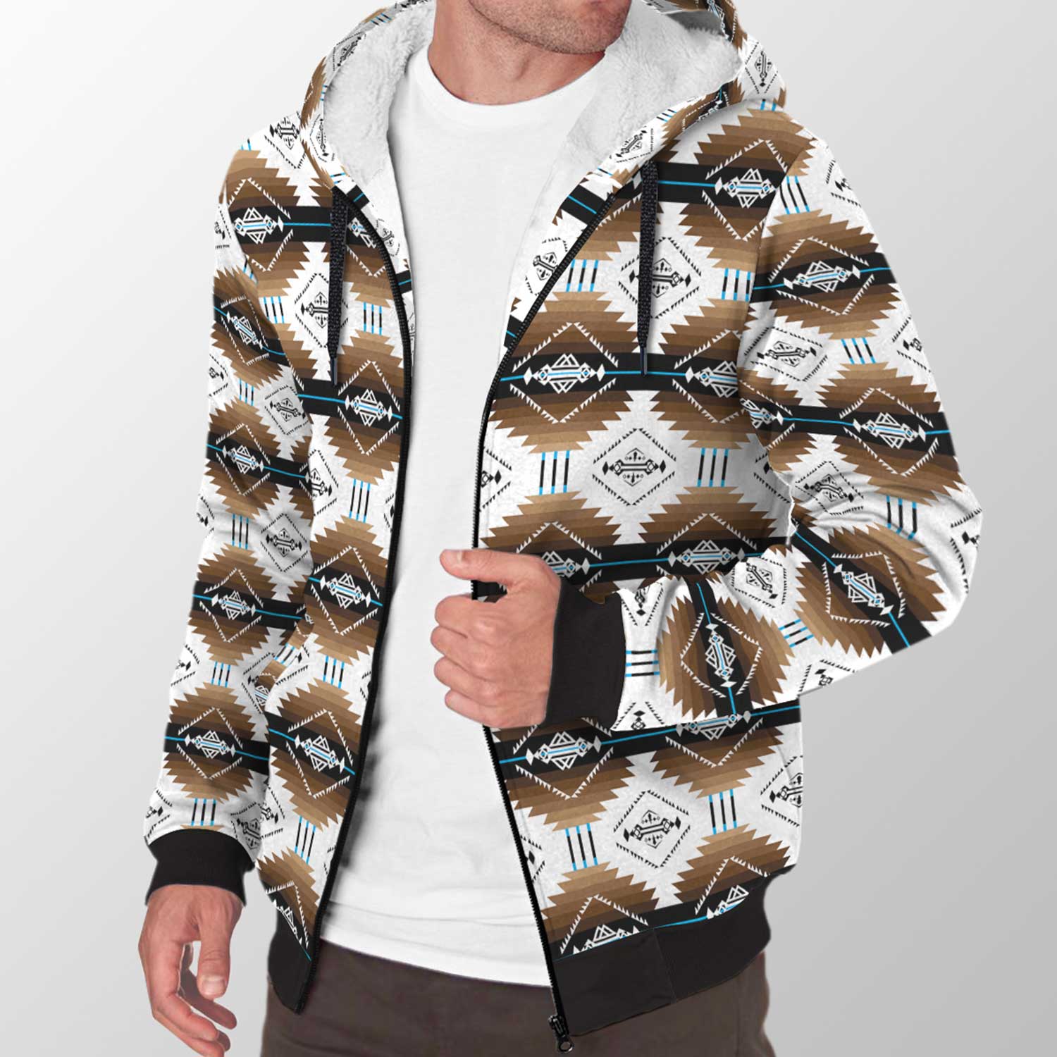 Cofitichequi White Sherpa Hoodie 49 Dzine