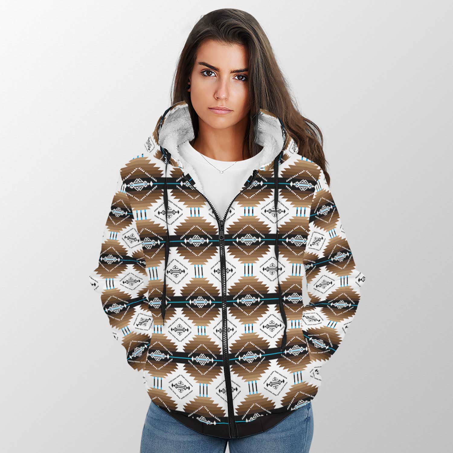 Cofitichequi White Sherpa Hoodie 49 Dzine