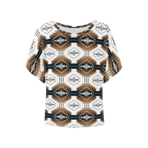 Cofitichequi White Women's Batwing-Sleeved Blouse T shirt (Model T44) Women's Batwing-Sleeved Blouse T shirt (T44) e-joyer