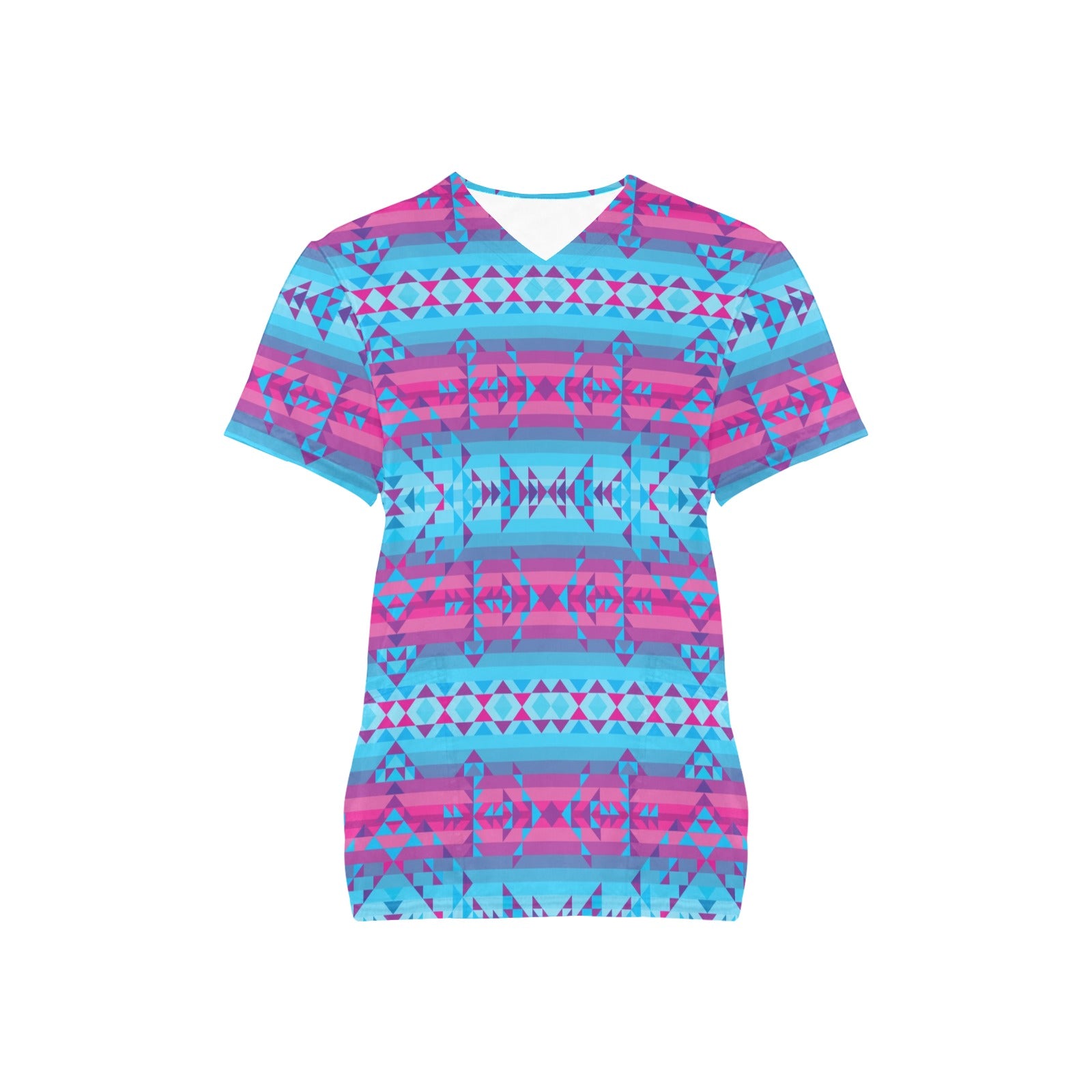 Cool Frost All Over Print Scrub Top Scrub Top e-joyer