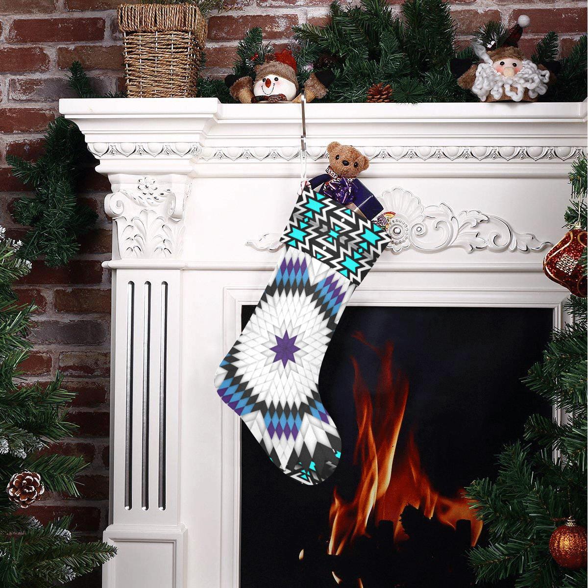 Cool Sky Star Christmas Stocking holiday stocking e-joyer