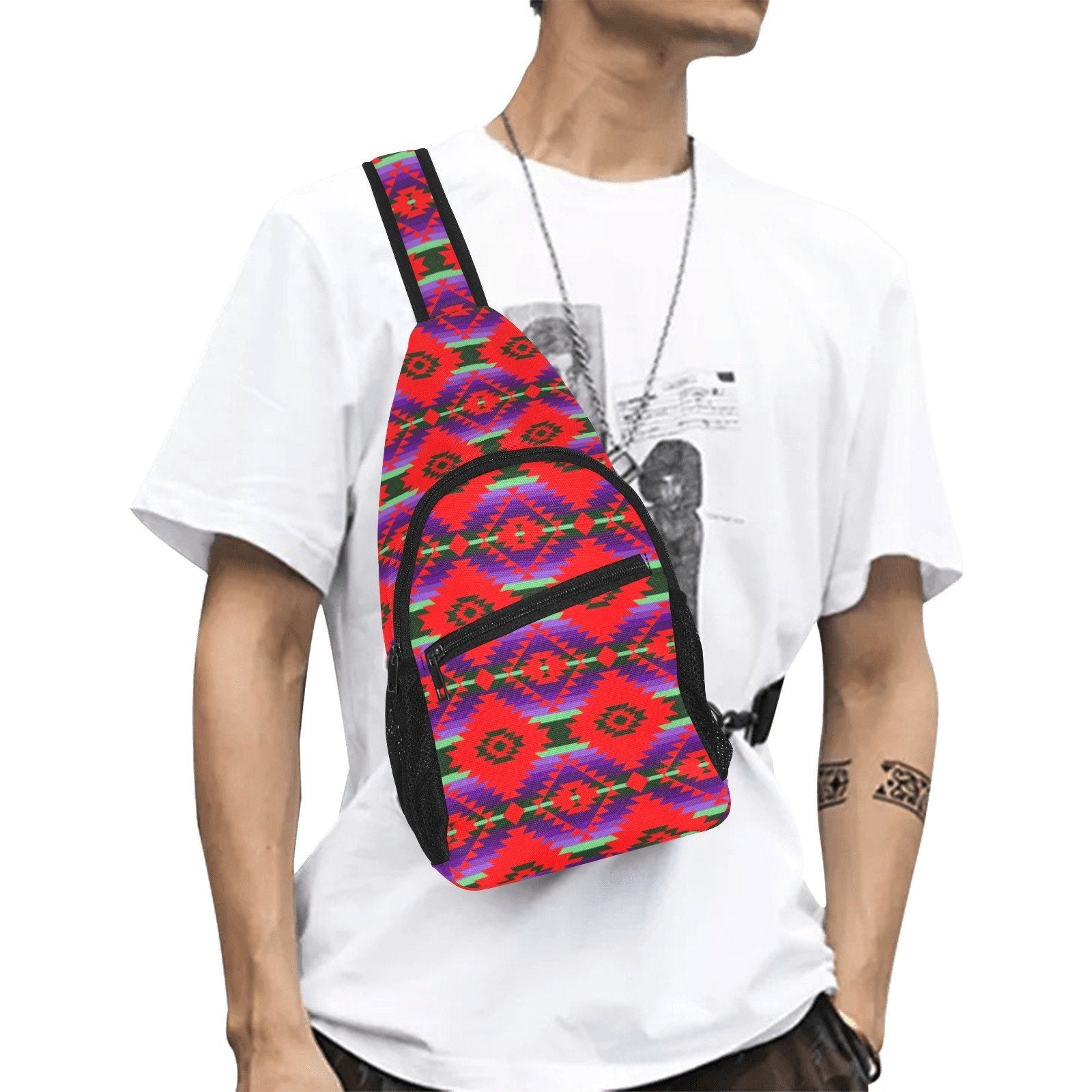 Cree Confederacy Chicken Dance All Over Print Chest Bag (Model 1719) All Over Print Chest Bag (1719) e-joyer