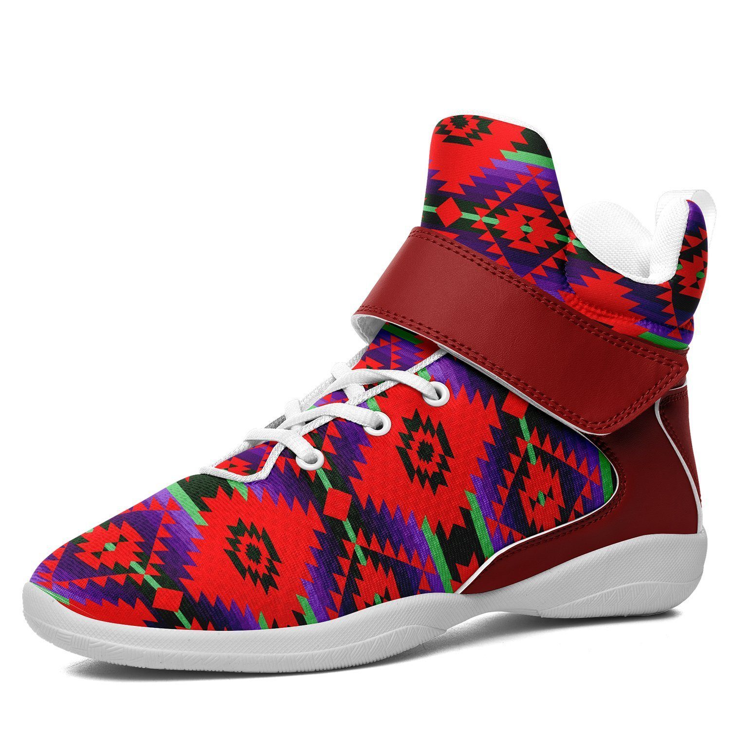 Cree Confederacy Chicken Dance Ipottaa Basketball / Sport High Top Shoes - White Sole 49 Dzine US Men 7 / EUR 40 White Sole with Red Strap