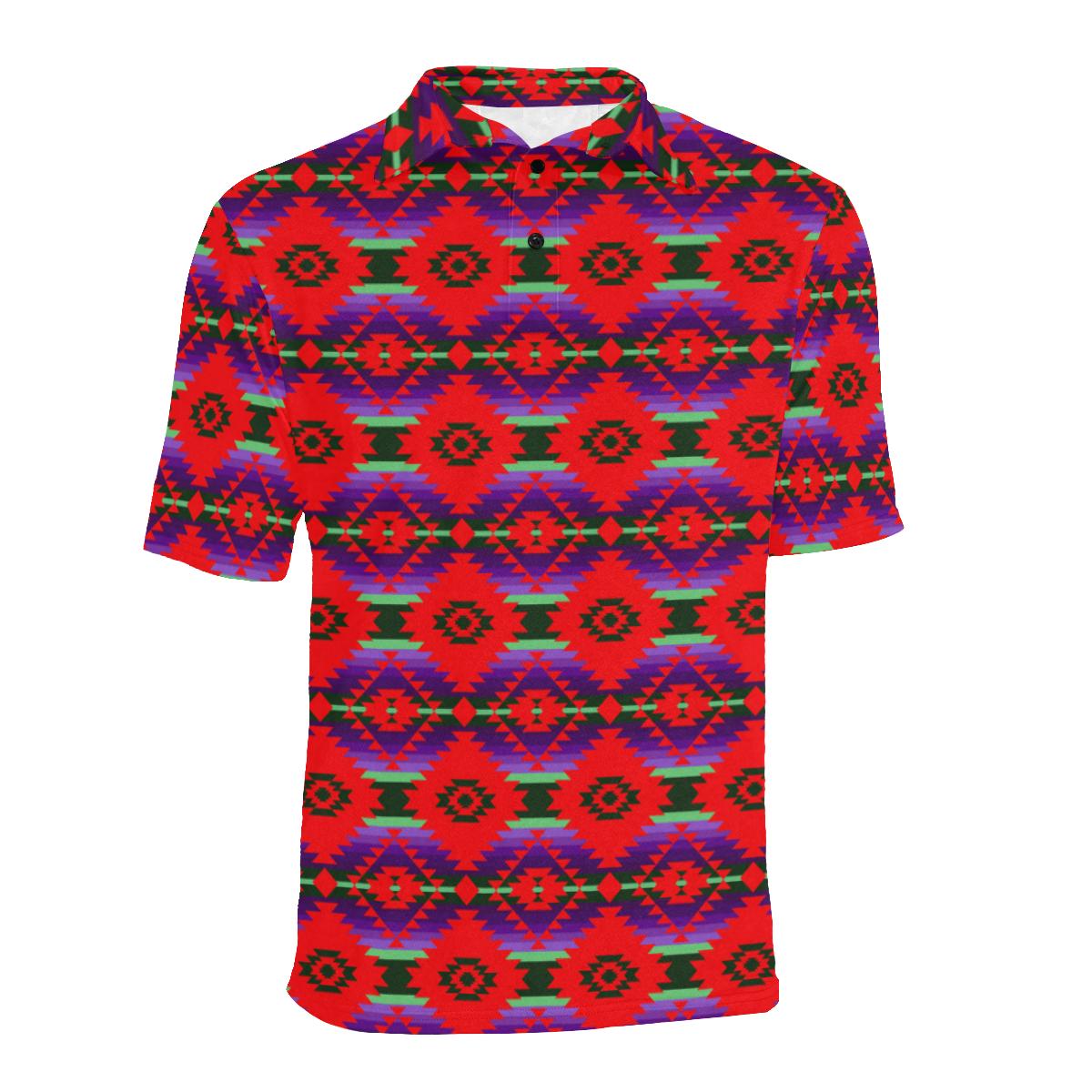 Cree Confederacy Chicken Dance Men's All Over Print Polo Shirt (Model T55) Men's Polo Shirt (Model T55) e-joyer