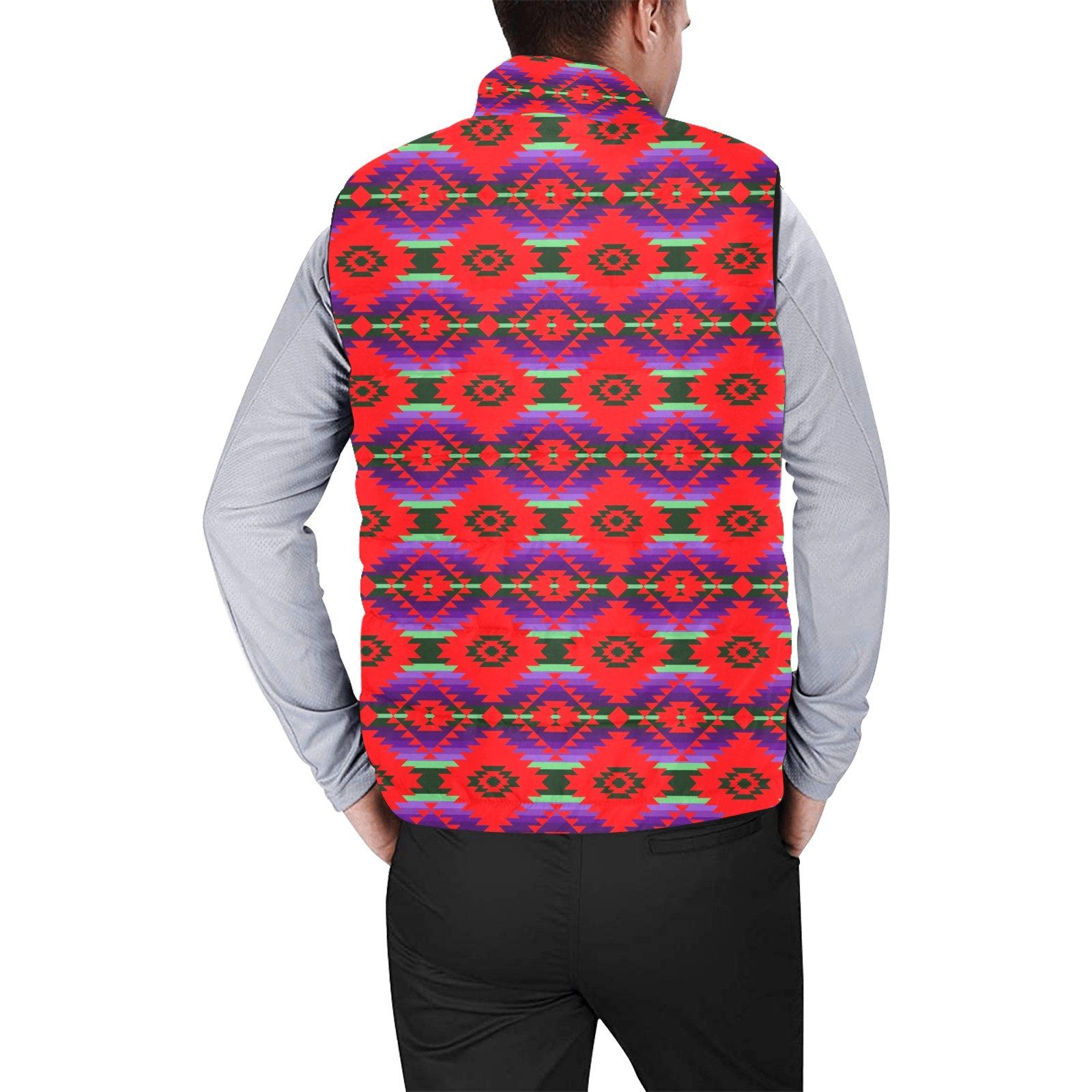 Cree Confederacy Chicken Dance Men's Padded Vest Jacket (Model H44) Men's Padded Vest Jacket (H44) e-joyer