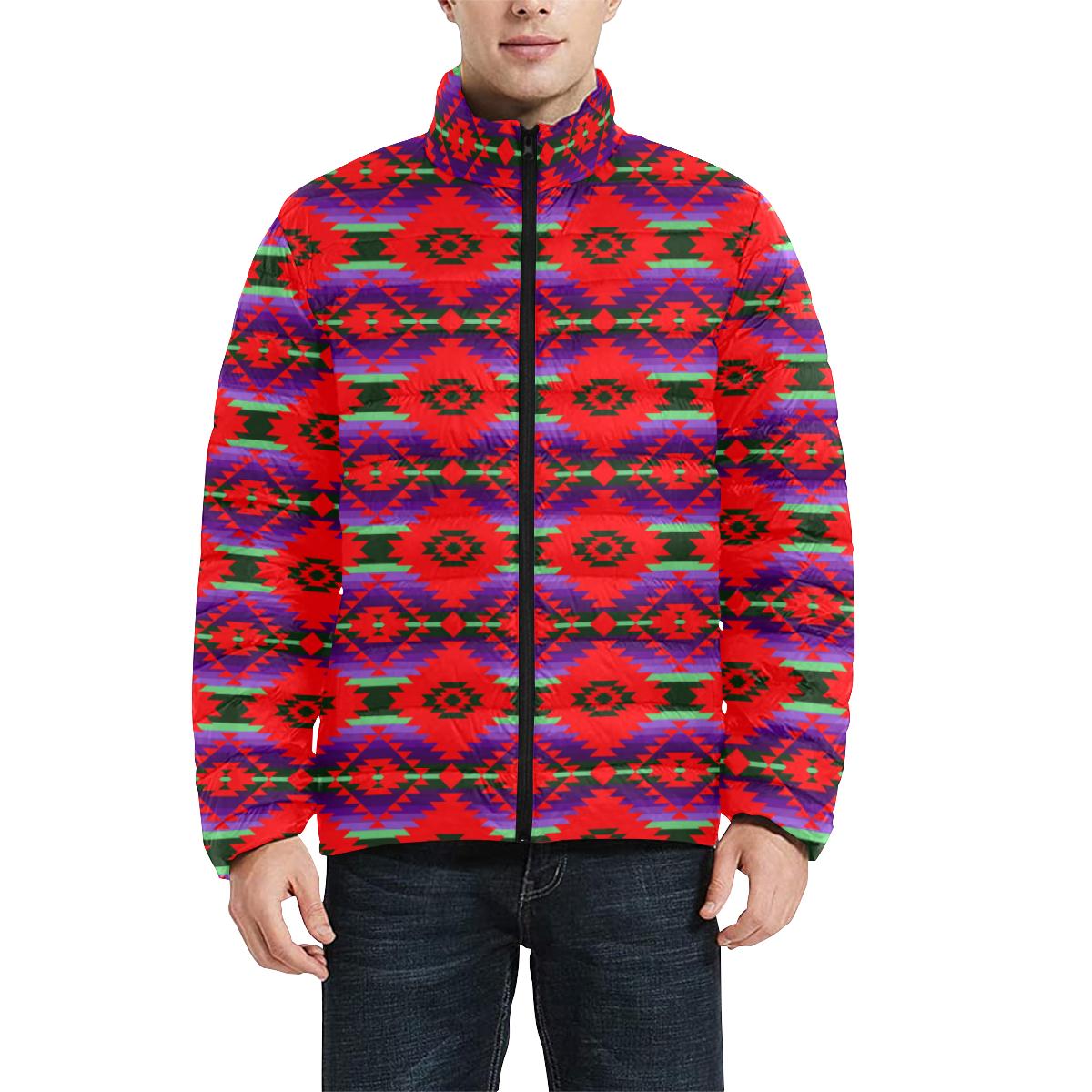 Cree Confederacy Chicken Dance Men's Stand Collar Padded Jacket (Model H41) Men's Stand Collar Padded Jacket (H41) e-joyer