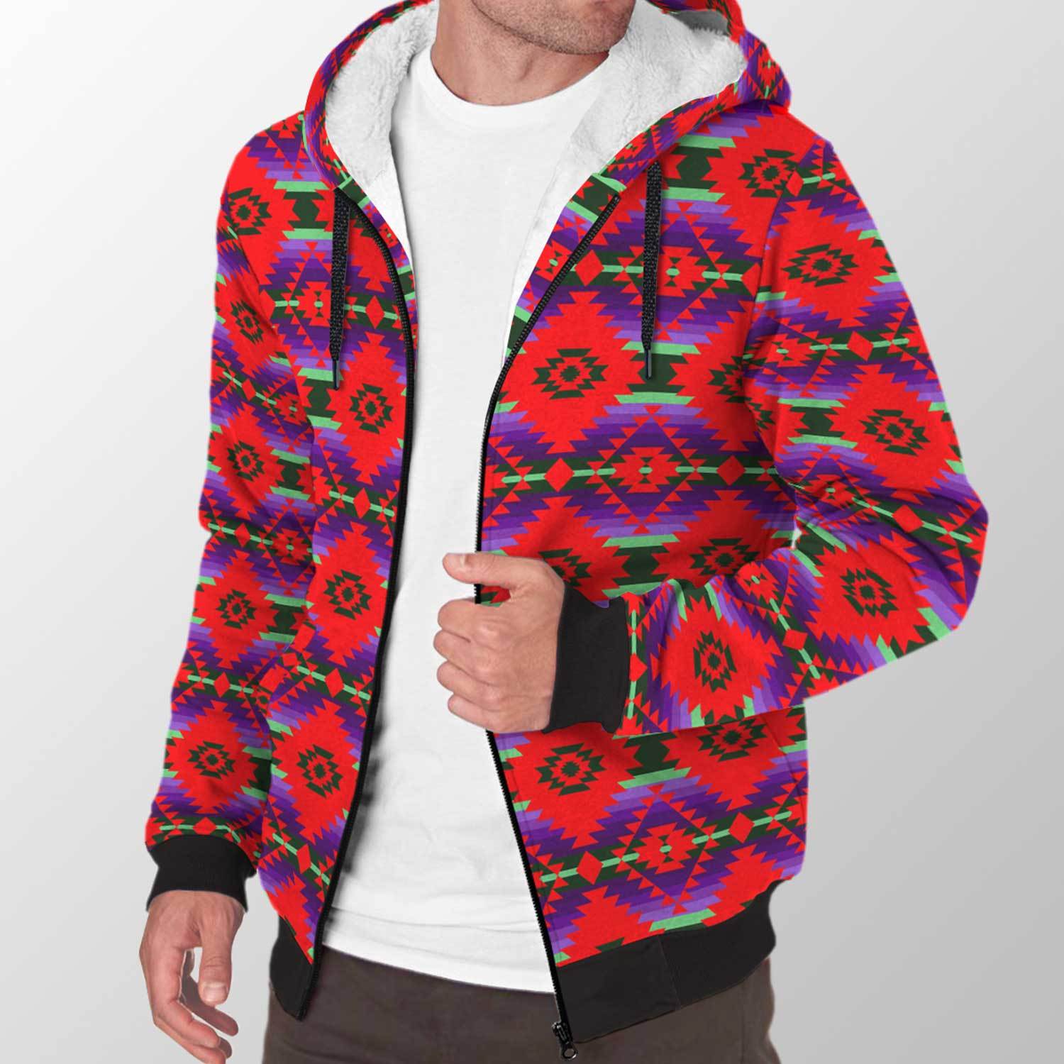 Cree Confederacy Chicken Dance Sherpa Hoodie 49 Dzine