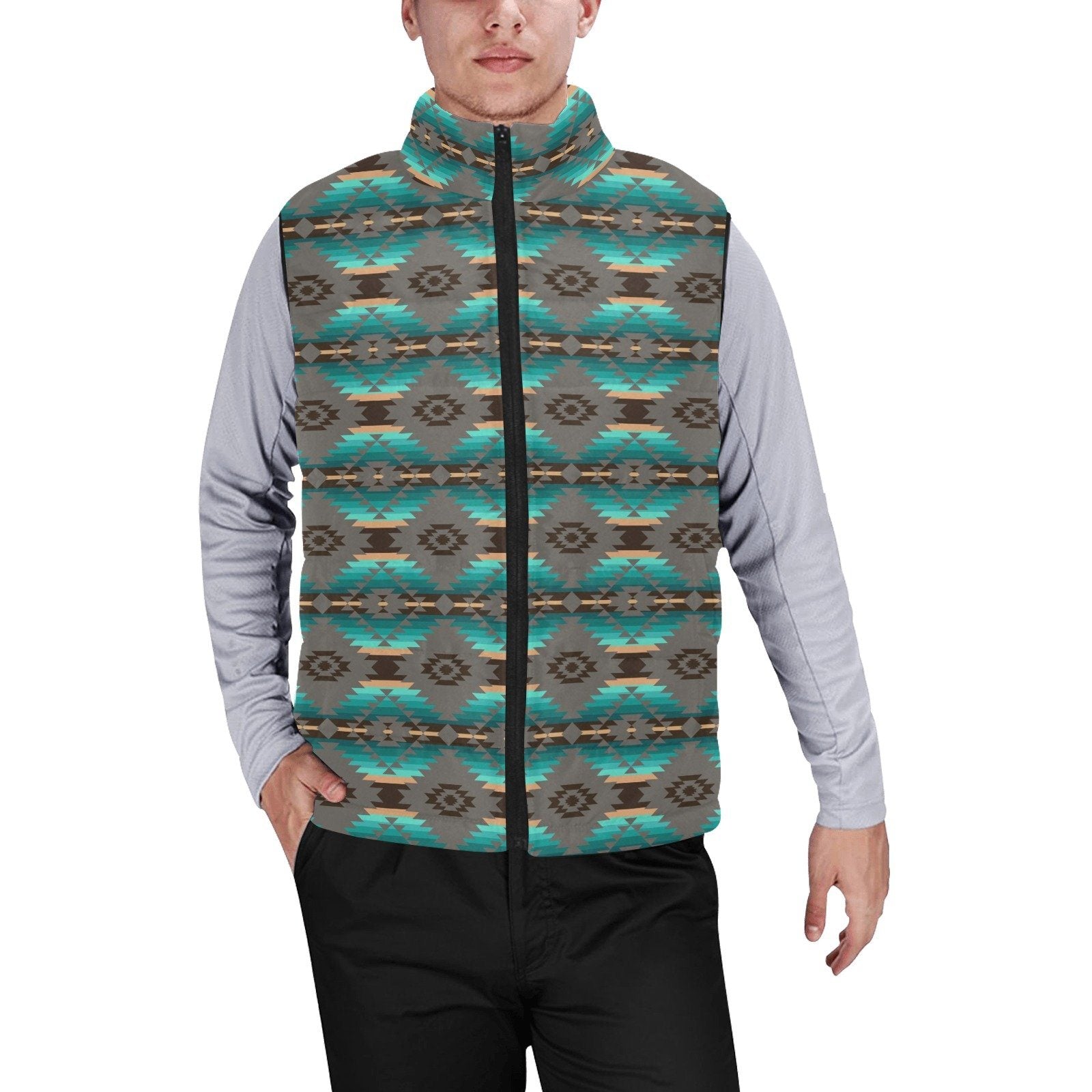 Cree Confederacy Men's Padded Vest Jacket (Model H44) Men's Padded Vest Jacket (H44) e-joyer