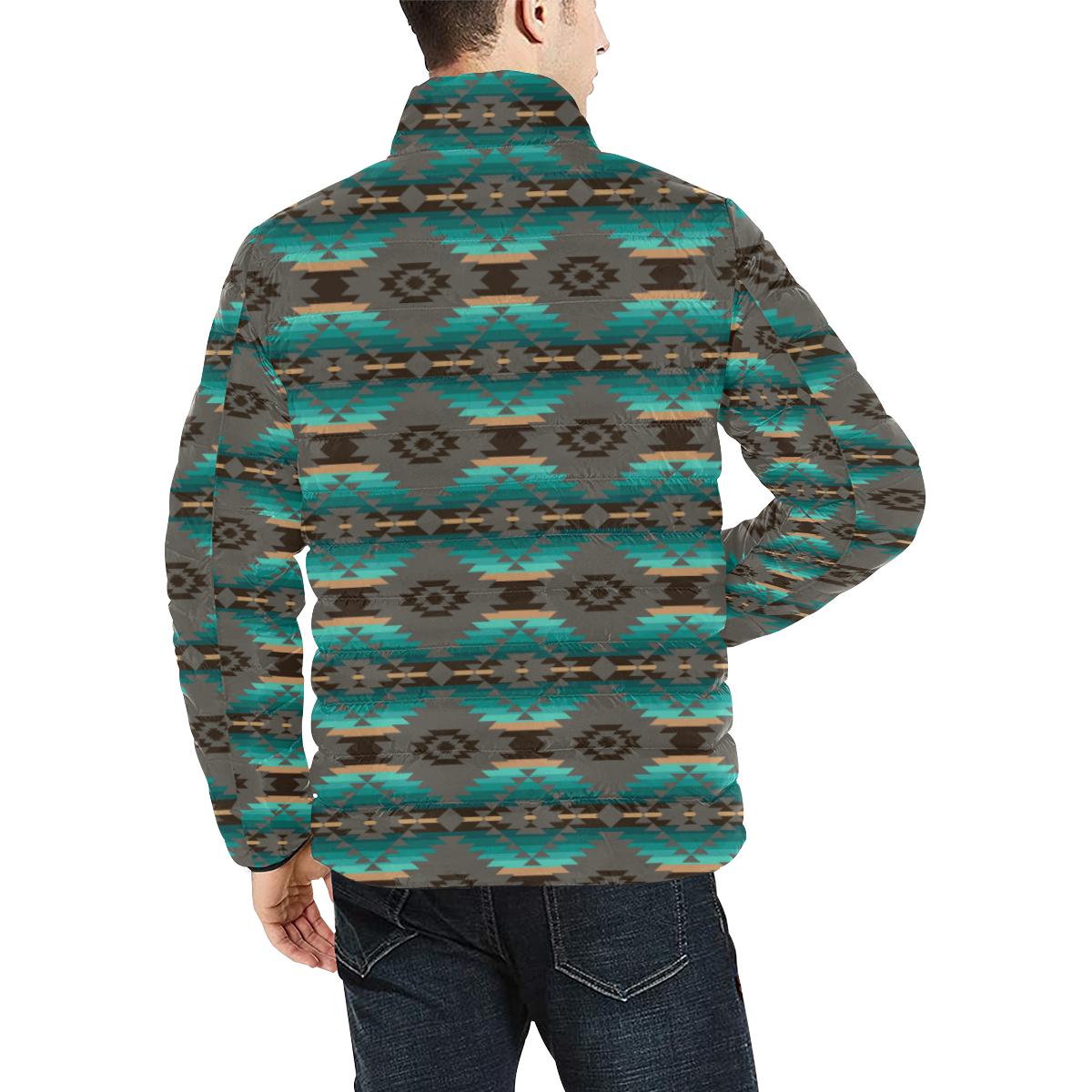 Cree Confederacy Men's Stand Collar Padded Jacket (Model H41) Men's Stand Collar Padded Jacket (H41) e-joyer