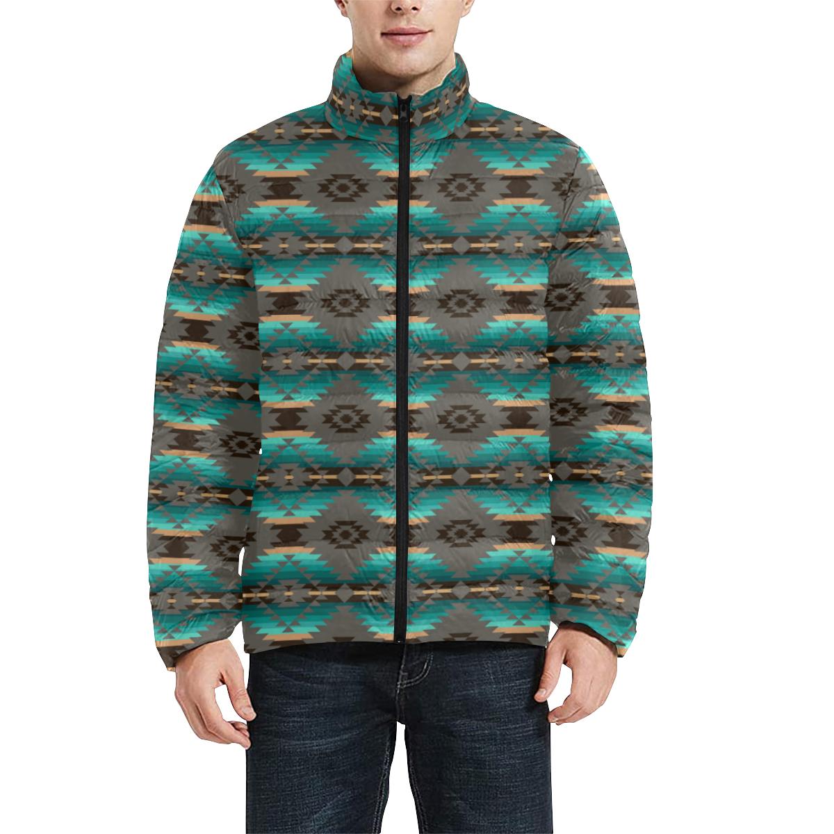 Cree Confederacy Men's Stand Collar Padded Jacket (Model H41) Men's Stand Collar Padded Jacket (H41) e-joyer