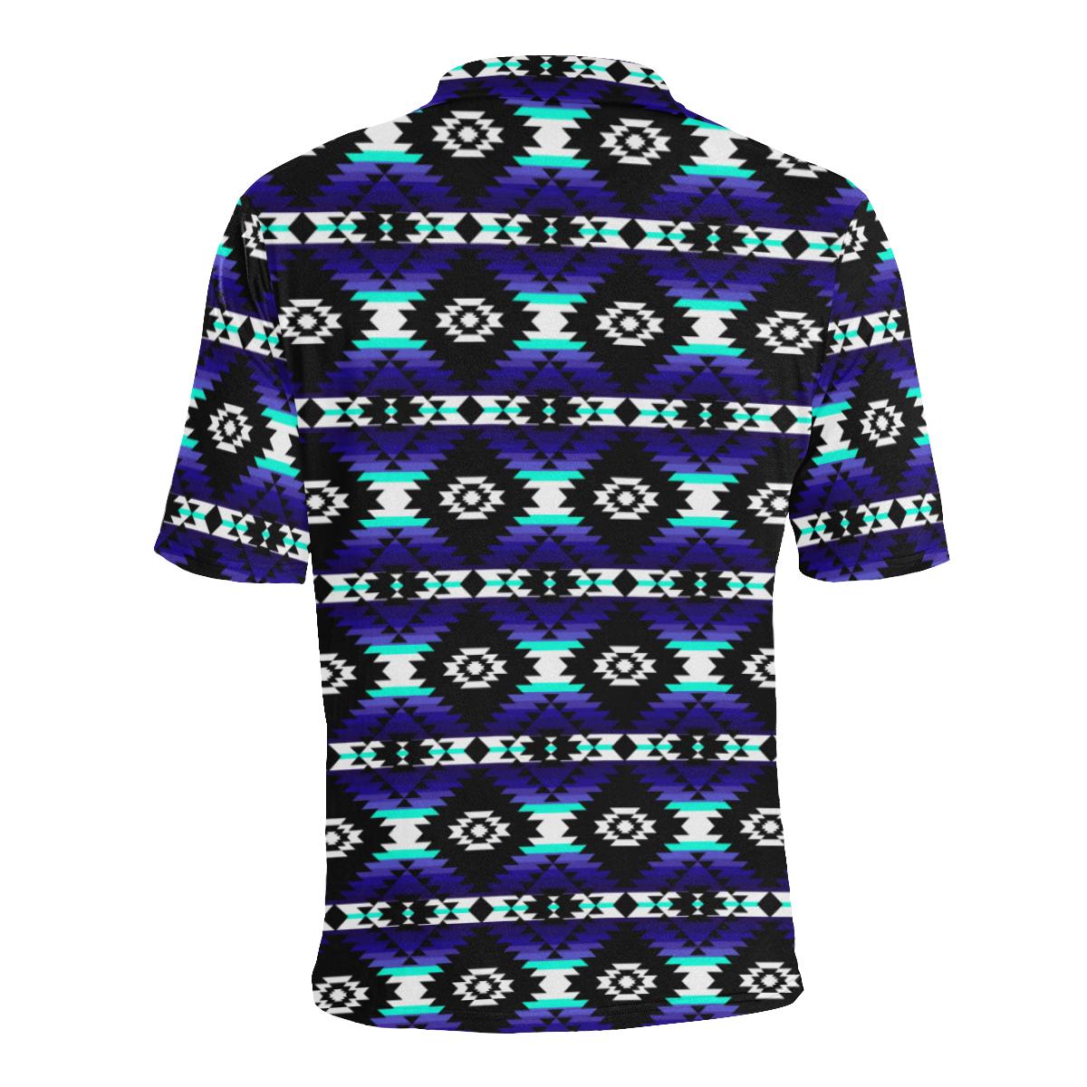 Cree Confederacy Midnight Men's All Over Print Polo Shirt (Model T55) Men's Polo Shirt (Model T55) e-joyer