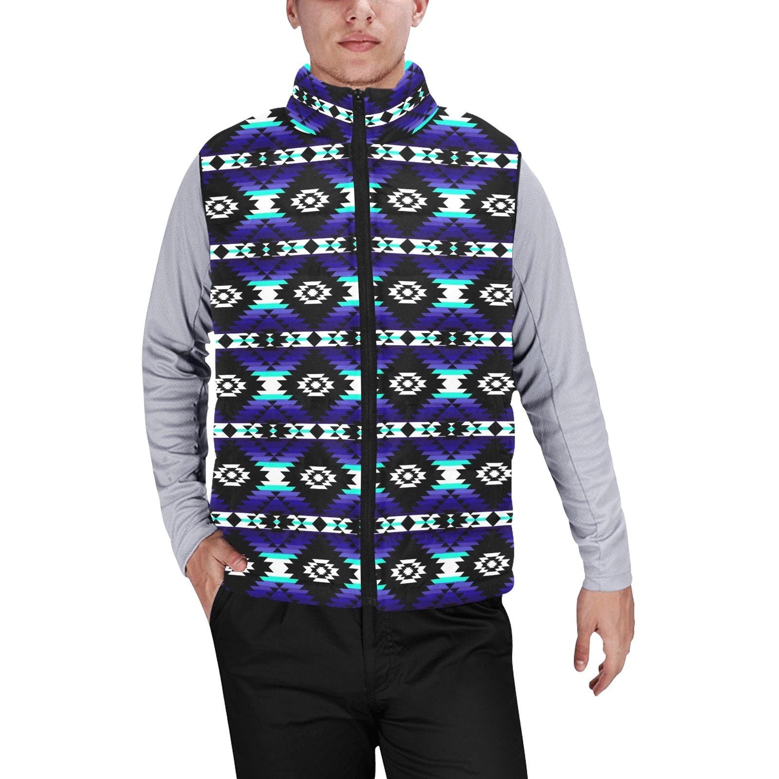 Cree Confederacy Midnight Men's Padded Vest Jacket (Model H44) Men's Padded Vest Jacket (H44) e-joyer
