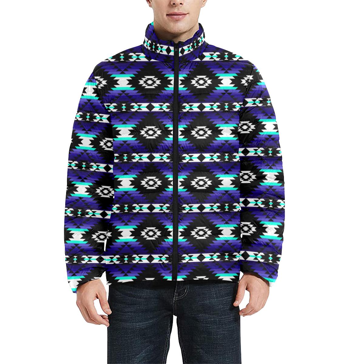 Cree Confederacy Midnight Men's Stand Collar Padded Jacket (Model H41) Men's Stand Collar Padded Jacket (H41) e-joyer