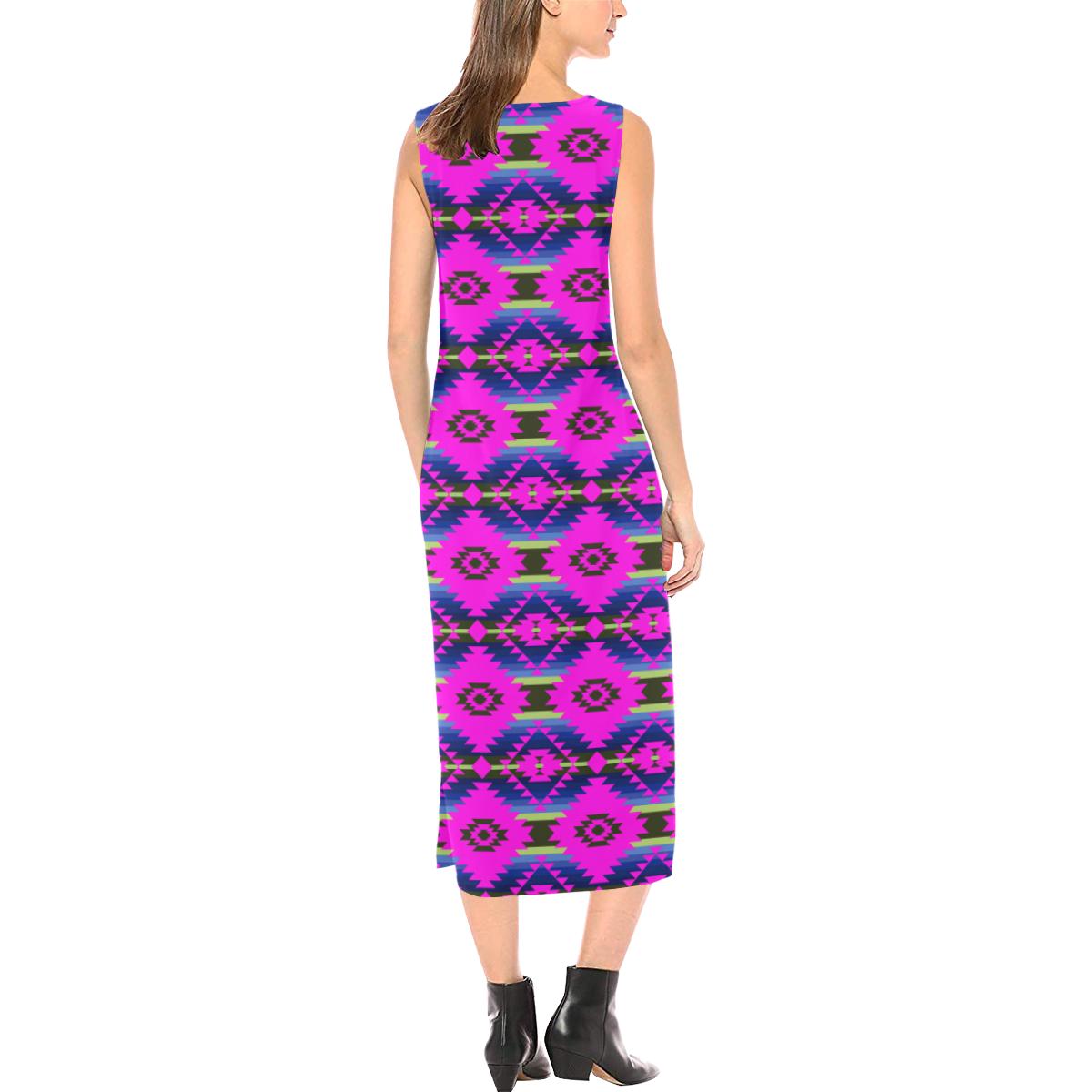Cree Confederacy Ribbon Dress Phaedra Sleeveless Open Fork Long Dress (Model D08) Phaedra Sleeveless Open Fork Long Dress (D08) e-joyer