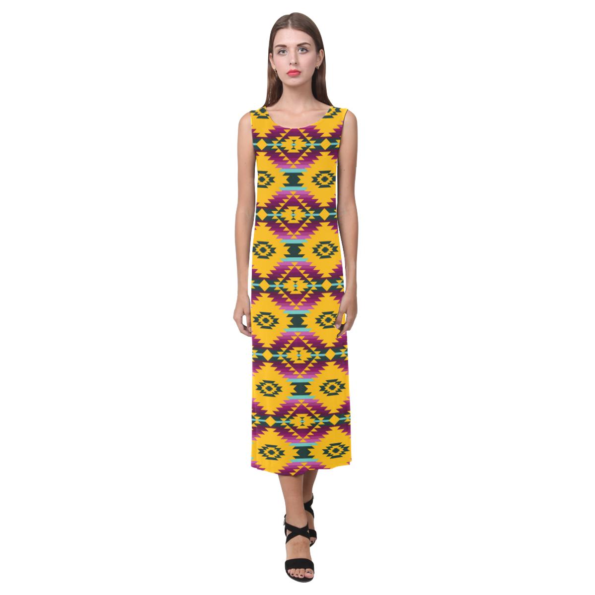 Cree Confederacy Summer Gathering Phaedra Sleeveless Open Fork Long Dress (Model D08) Phaedra Sleeveless Open Fork Long Dress (D08) e-joyer