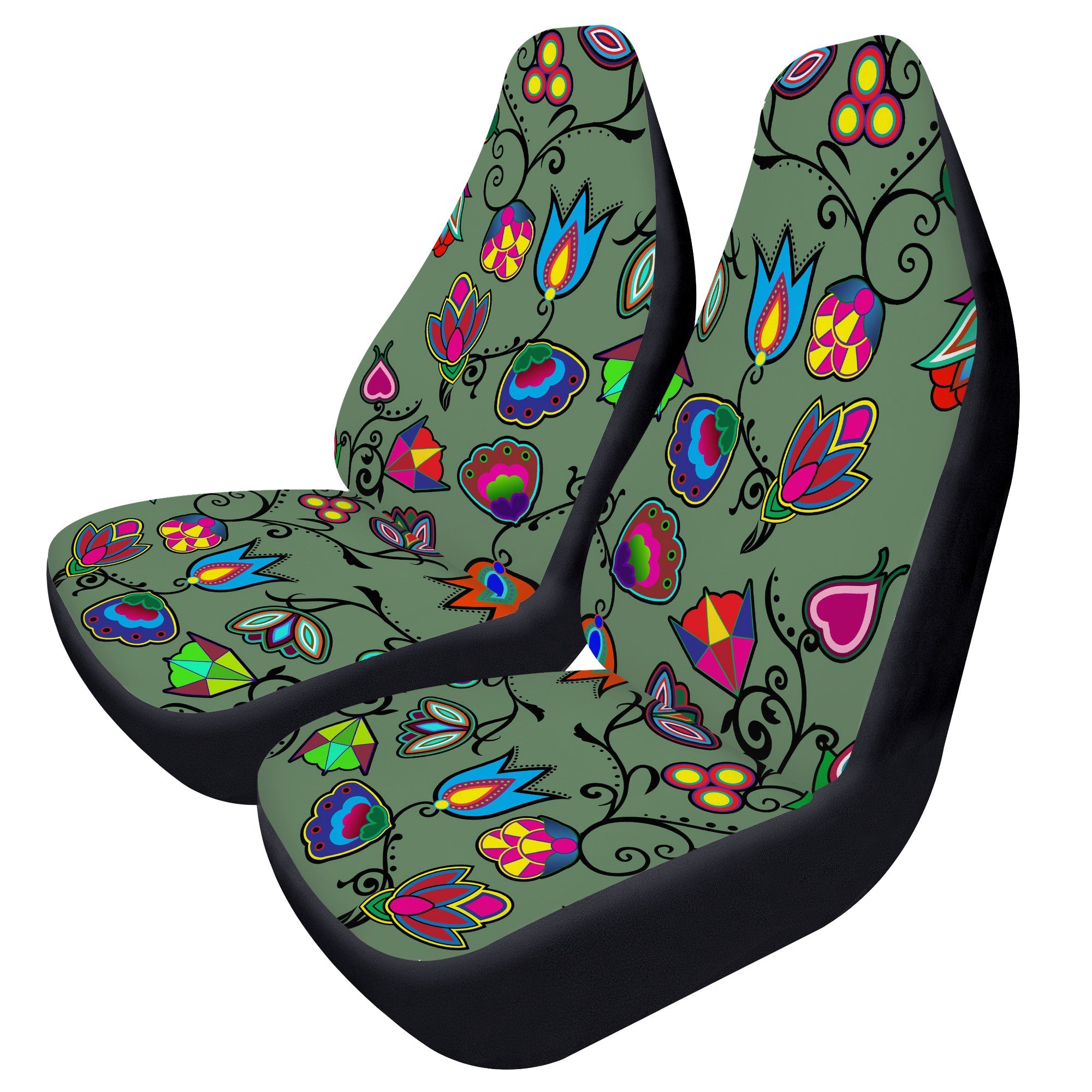 D50 Car Seat Covers Indigenous Paisley Dark Sea automotive interior 49 Dzine