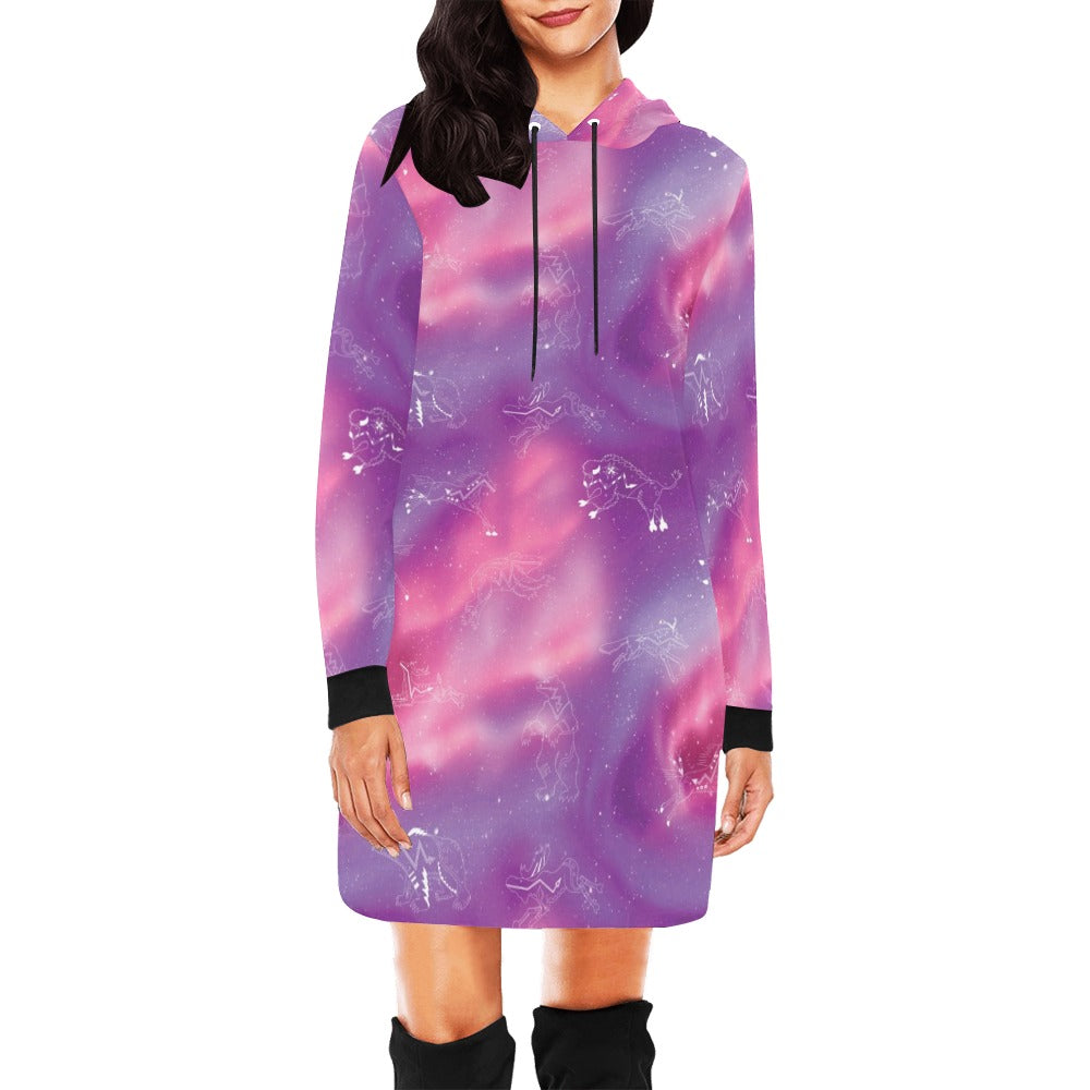 Animal Ancestors 7 Aurora Gases Pink and Purple Hoodie Dress