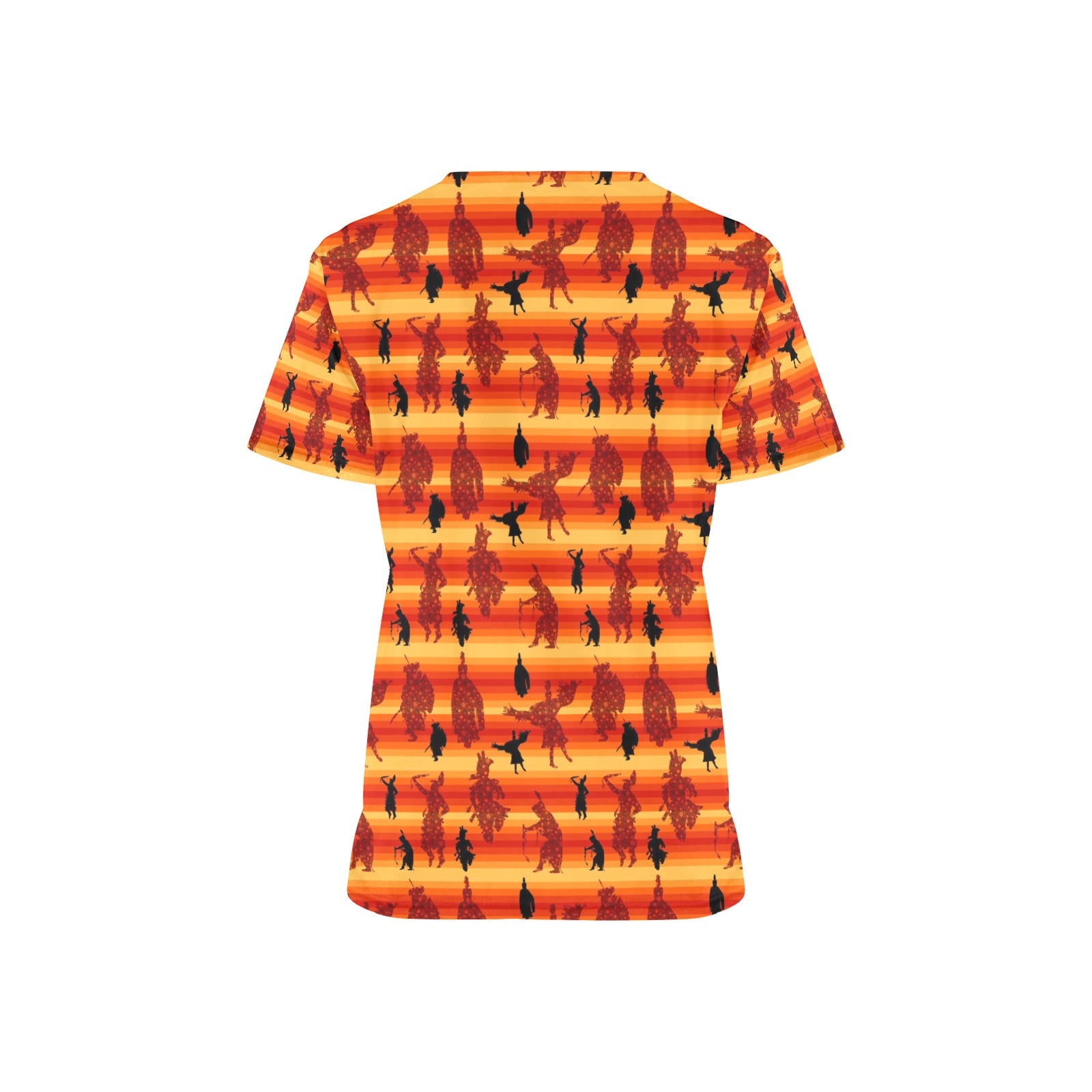 Dancers Brown All Over Print Scrub Top Scrub Top e-joyer