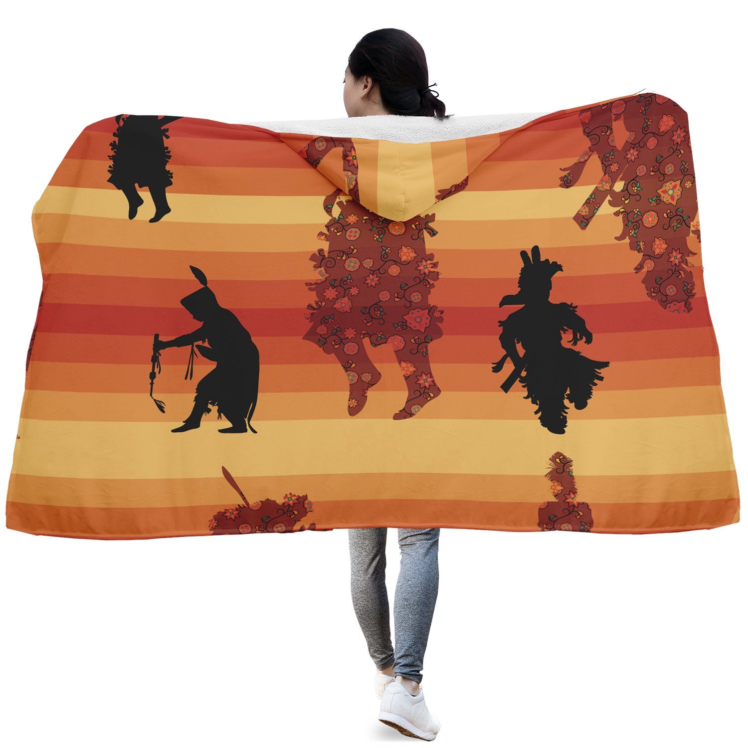 Dancers Brown Hooded Blanket blanket 49 Dzine