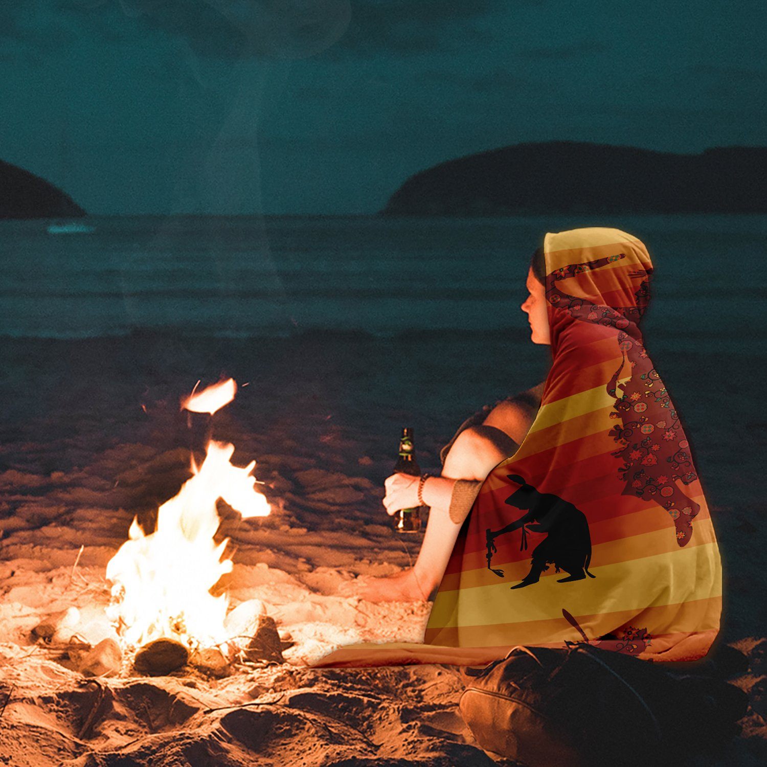 Dancers Brown Hooded Blanket blanket 49 Dzine