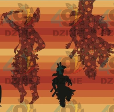 Dancers Brown Satin Fabric 49DzineStore
