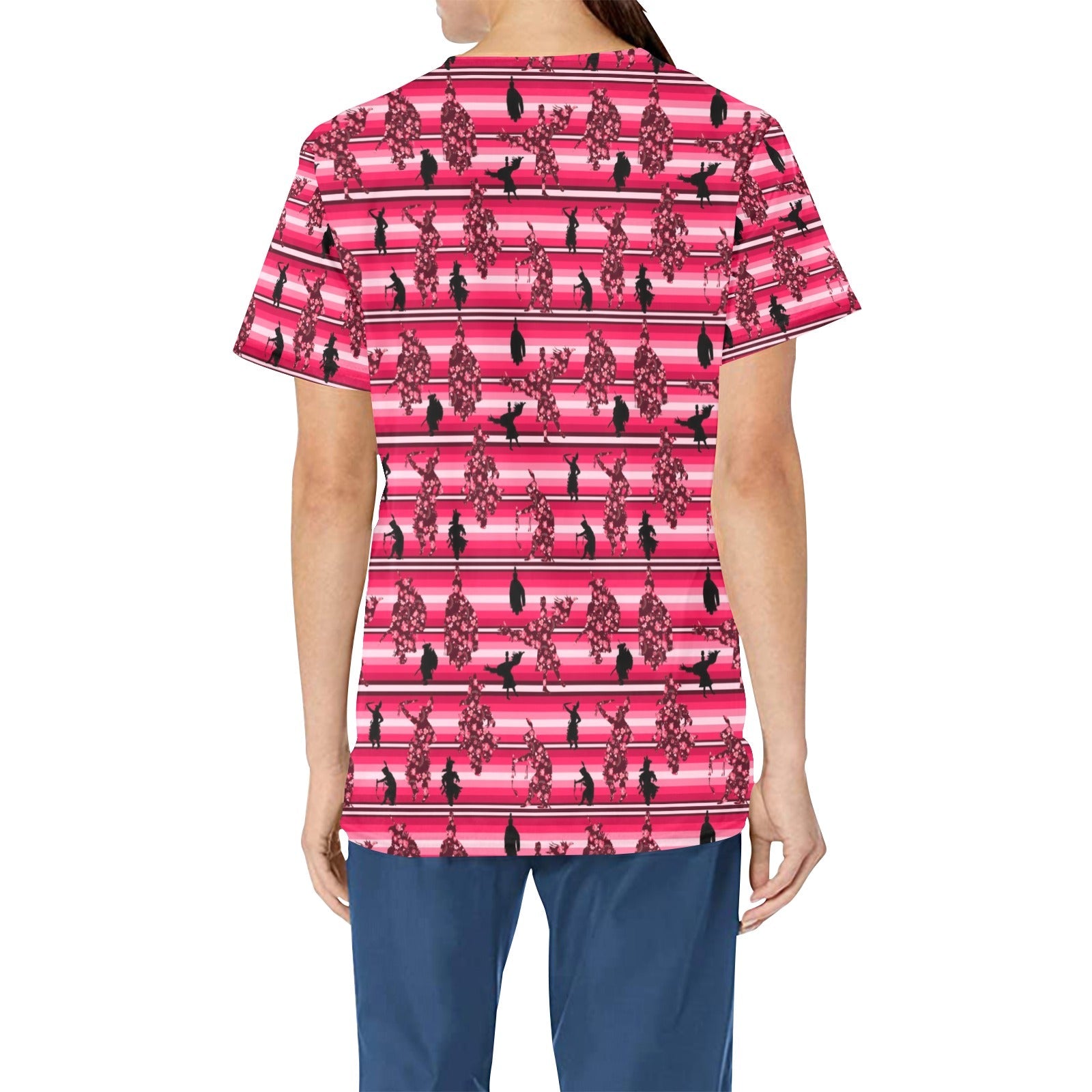 Dancers Floral Amour All Over Print Scrub Top Scrub Top e-joyer