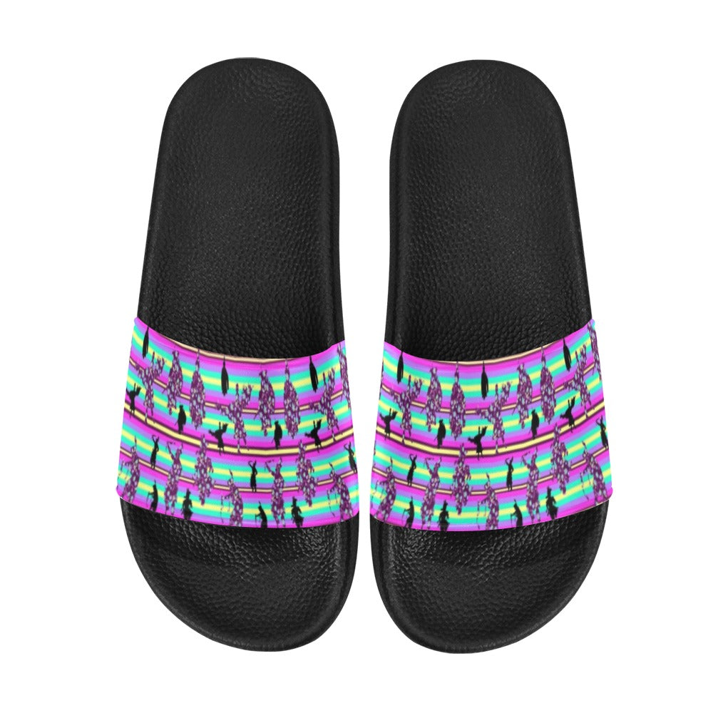 Dancers Floral Contest Women's Slide Sandals (Model 057) sandals e-joyer