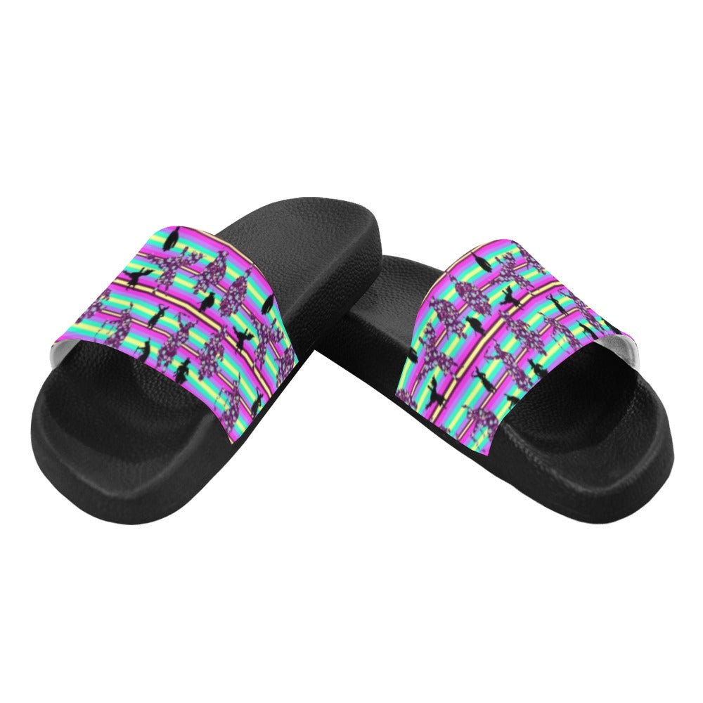 Dancers Floral Contest Women's Slide Sandals (Model 057) sandals e-joyer