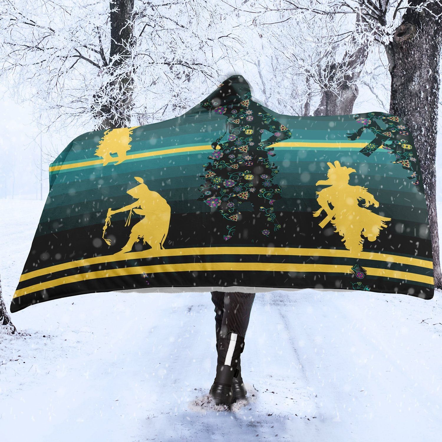 Dancers Inspire Green Hooded Blanket blanket 49 Dzine