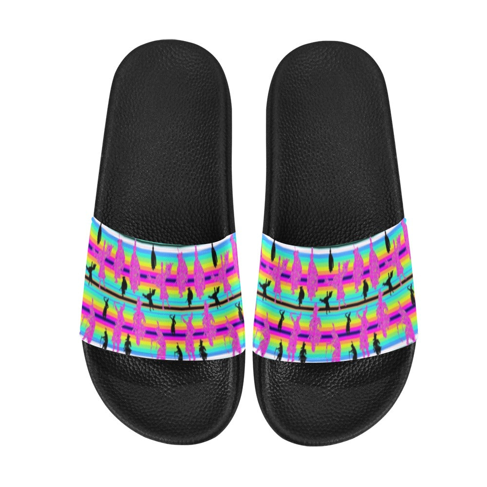 Dancers Sunset Contest Women's Slide Sandals (Model 057) sandals e-joyer
