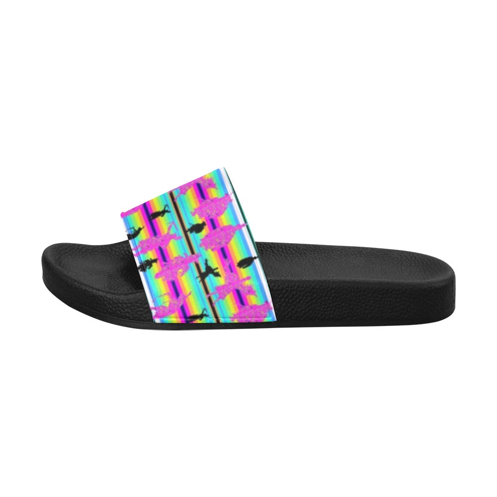 Dancers Sunset Contest Women's Slide Sandals (Model 057) sandals e-joyer