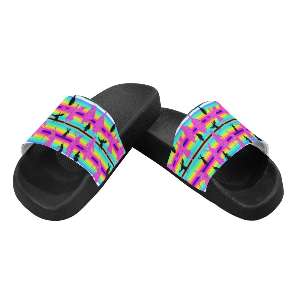 Dancers Sunset Contest Women's Slide Sandals (Model 057) sandals e-joyer