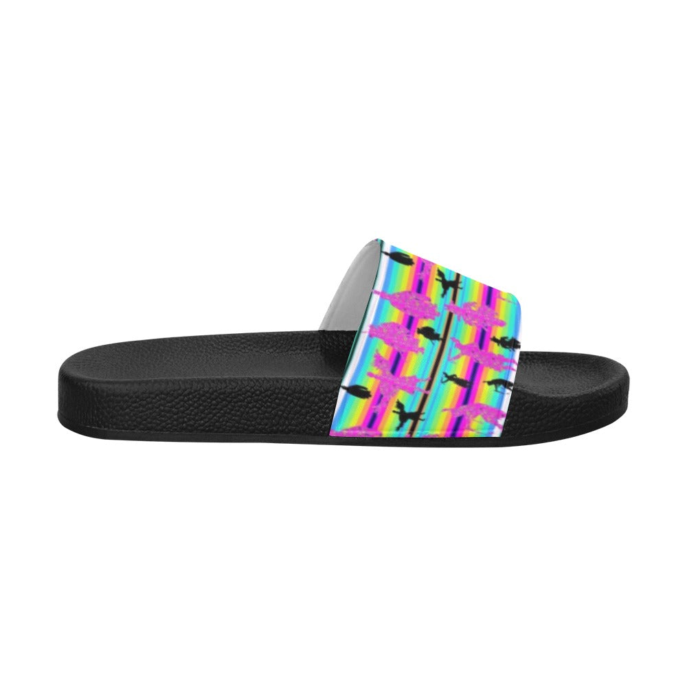 Dancers Sunset Contest Women's Slide Sandals (Model 057) sandals e-joyer