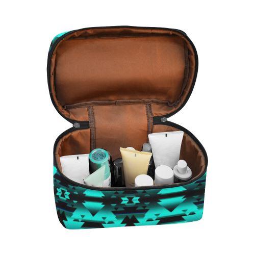 Dark-Deep Lake-Winter-Camp Cosmetic Bag/Large (Model 1658) Cosmetic Bag e-joyer