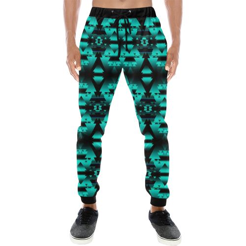 Dark-Deep Lake-Winter-Camp Men's All Over Print Sweatpants (Model L11) Men's All Over Print Sweatpants (L11) e-joyer