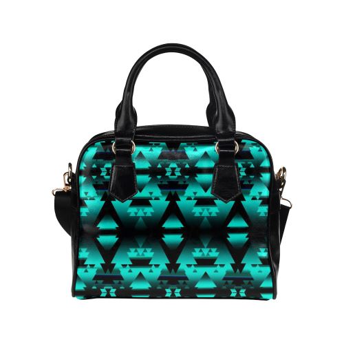 Dark-Deep Lake-Winter-Camp Shoulder Handbag (Model 1634) Shoulder Handbags (1634) e-joyer