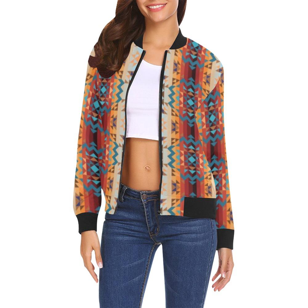 Dark Sandway All Over Print Bomber Jacket for Women (Model H19) All Over Print Bomber Jacket for Women (H19) e-joyer