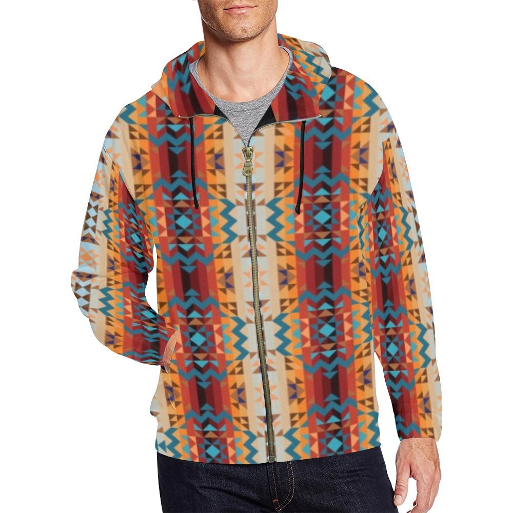 Dark Sandway All Over Print Full Zip Hoodie for Men (Model H14) All Over Print Full Zip Hoodie for Men (H14) e-joyer